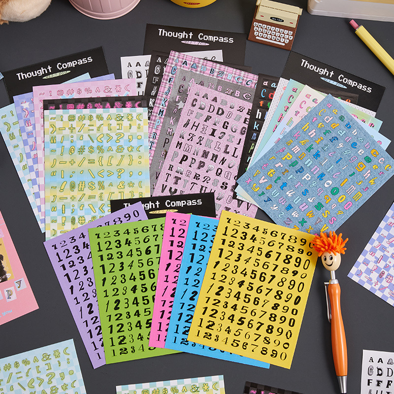 Jual [HARU] 5 Lembar Mind Compass Alphabet & Number Sticker Journal DIY ...