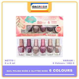 Jual KUTEK MARIMAR Nail Polish Nude Glitter Nude 12c 6c Shopee Indonesia