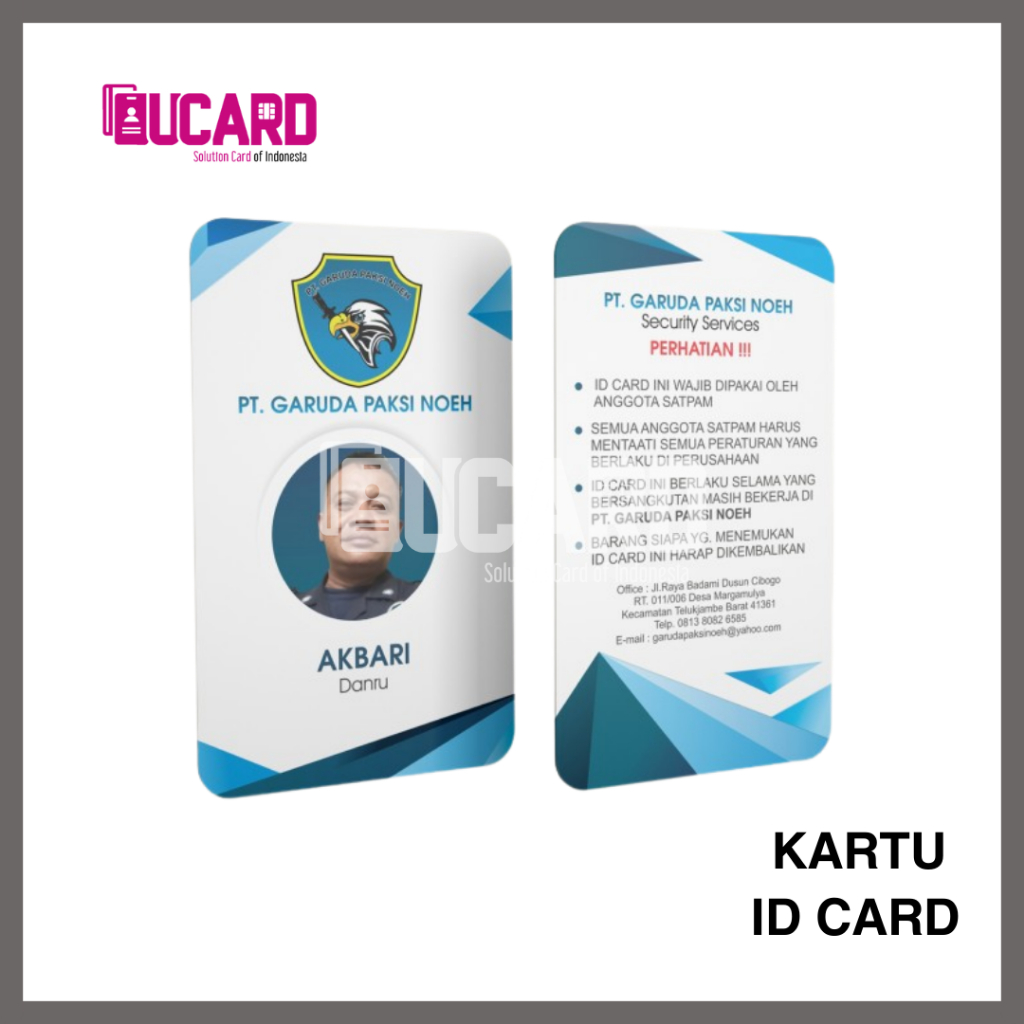 Jual Cetak Kartu Id Card Kartu Pegawai Custom Bahan Pvc Cetak 2 Sisi