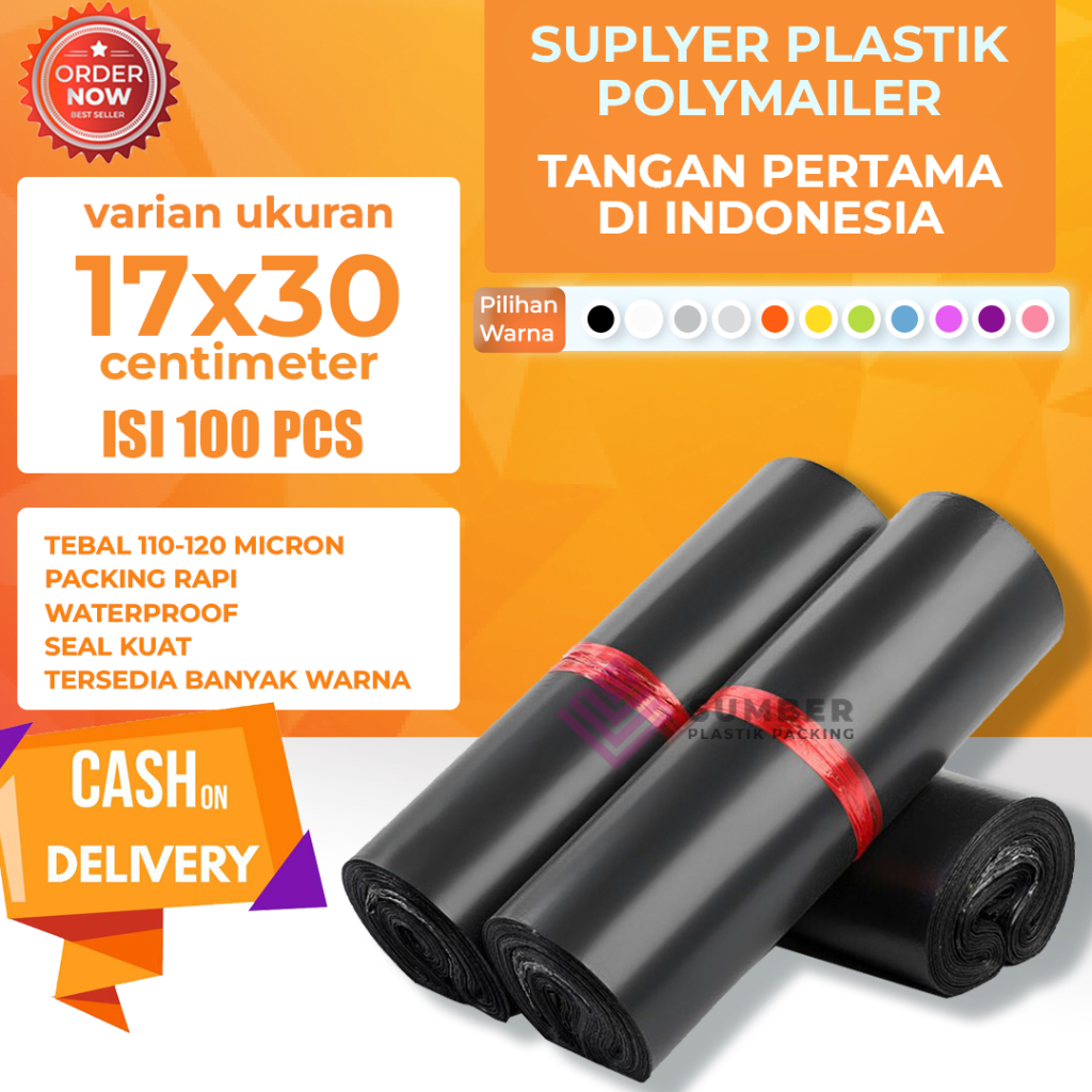 Jual Plastik Polymailer Hitam 17x30 Isi 100 Pcs Kantong Plastik Online Plastik Bungkus 9448