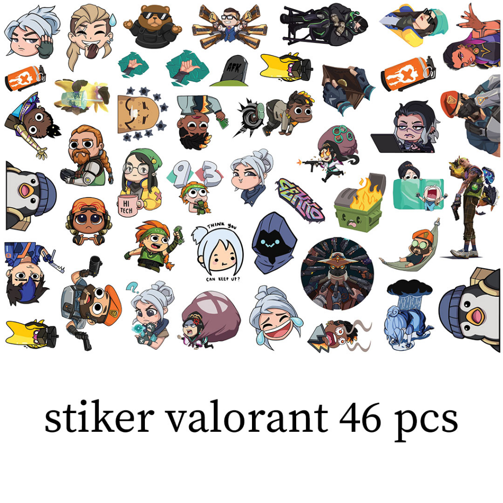 Jual STICKER SPRAY VALORANT GLOSSY 46 PCS Shopee Indonesia