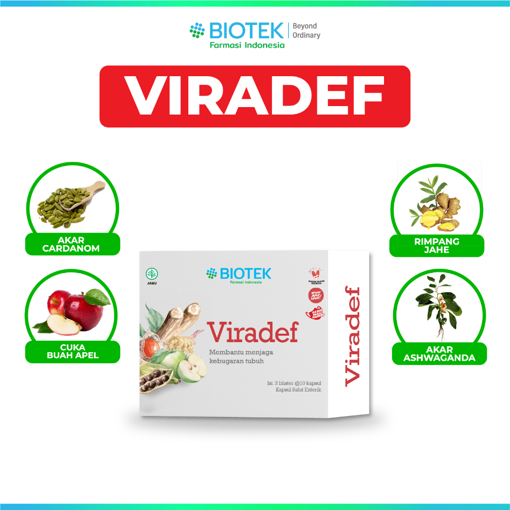 Jual Biotek Farmasi Indonesia - Viradef 30 kapsul - Membantu mengatasi ...