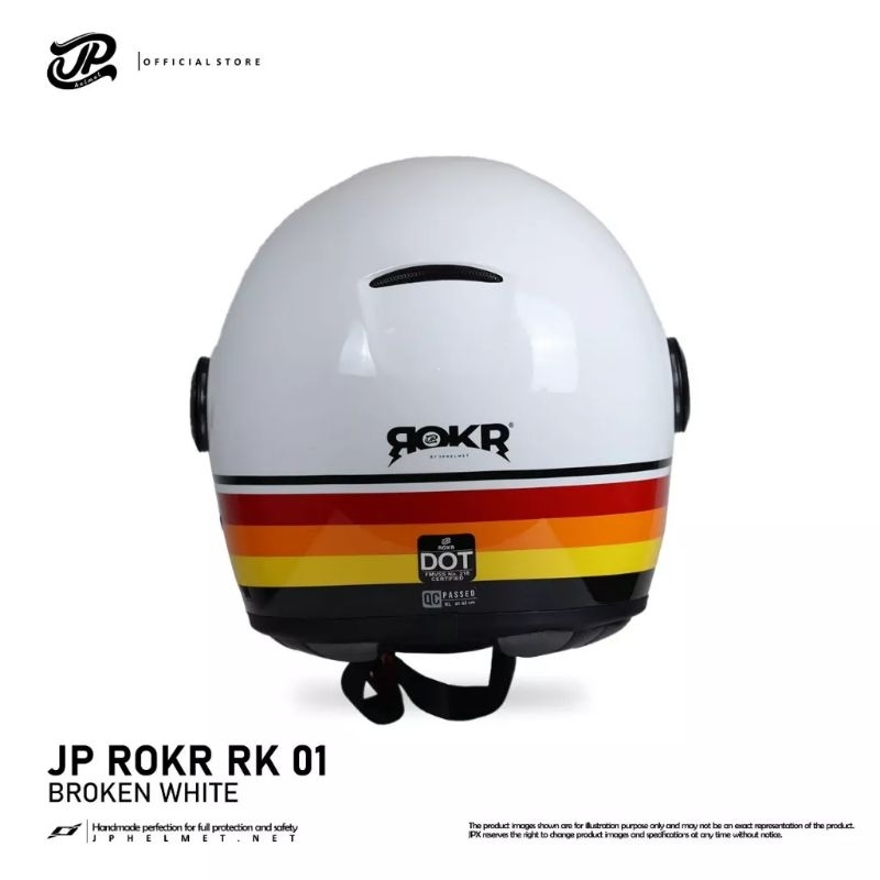 Jual Helm Cakil Jp Rokr Rk 01 Broken White | Helm Fullface | Shopee ...