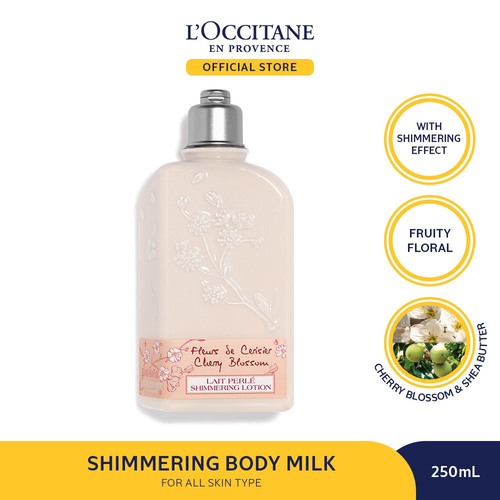 Jual L'Occitane Cherry Blossom Shimmering Body Milk 250ml Body Milk Body Lotion Krim Tubuh