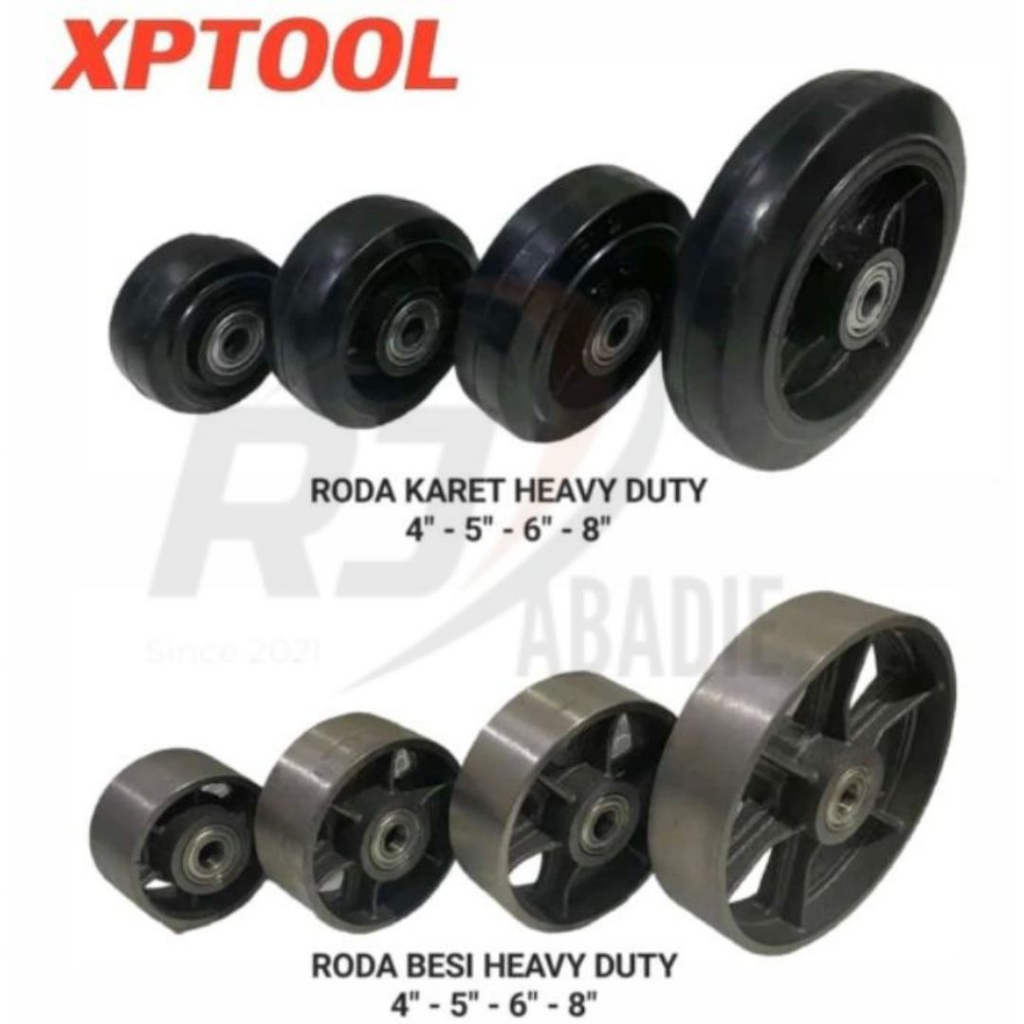 Jual Roda Besi Bearing AS Tebal Heavy Duty XPTOOL 4 5 6 8 Inch Gerobak ...