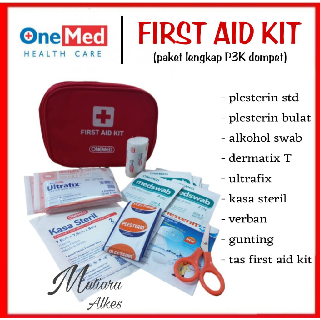 Jual MUTIARA ALKES P3K Model Dompet OneMed First Aid Kit Tempat Obat Kotak Obat Mobil