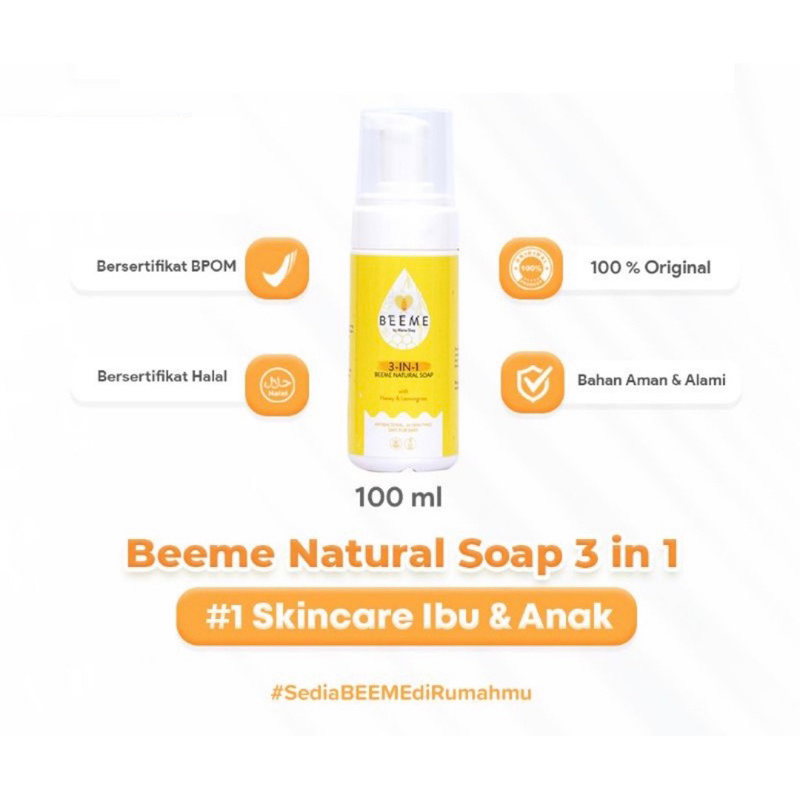 Jual Beeme Natural Soap 3in1 with Honey and Lemongrass Sabun Wajah
