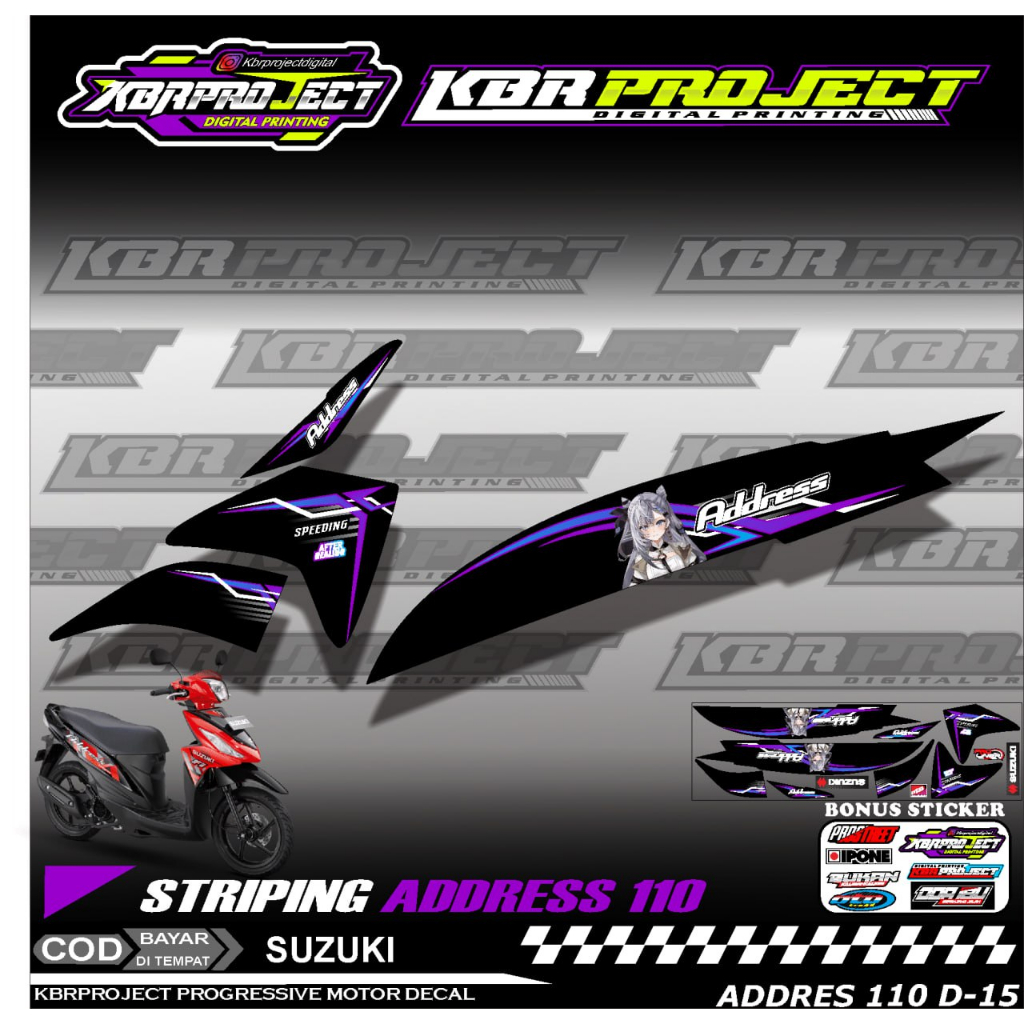 Jual ADDRESS 110 STIKER SRTIPING PREMIUM MOTOR KEREN LIS VARIASI MOTOR ...