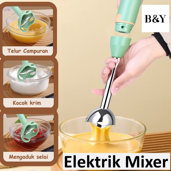 Jual Mixer Hand Mini Kocokan Pembuih Stainless Steel Mixer Listrik