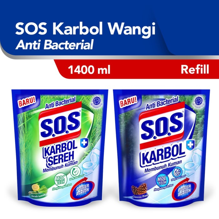 Jual SOS Karbol Anti Bacterial Membunuh Kuman Pembersih Lantai Toilet ...