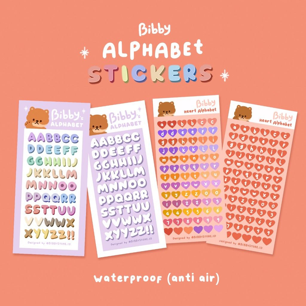 Jual Stickers Huruf Abjad Alphabet Stiker Label Huruf Waterproof