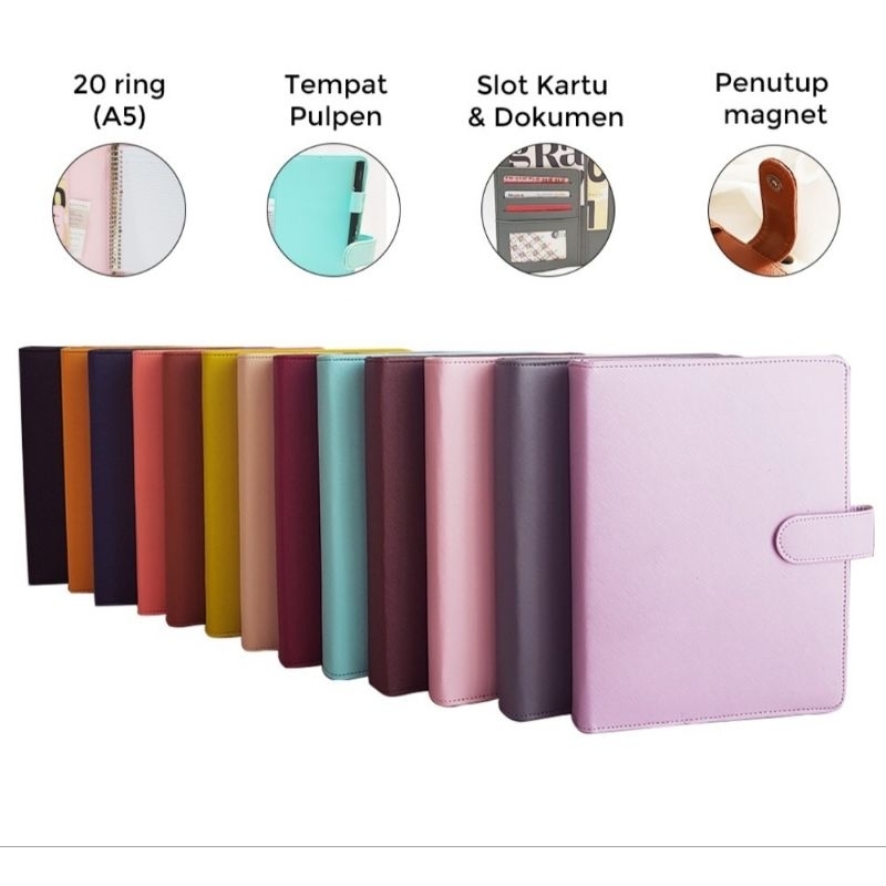 Jual Binder Polos Exclusive B5 26 Ring 12 Warna Pilihan Buku Agenda ...