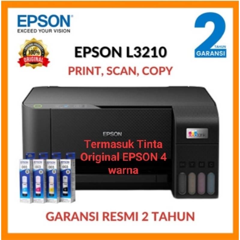 Jual Printer Epson L3210 Print Scan Copy+ Tinta Bawaan Original Epson ...