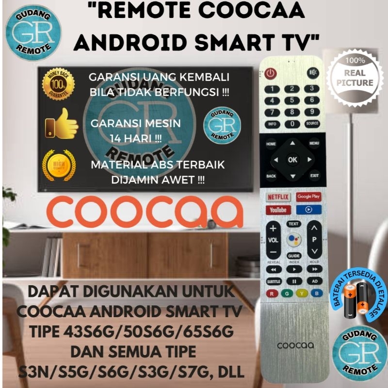 Jual Remot Remote TV Coocaa LCD LED Android Smart TV 43S6G 50S6G 65S6G ...