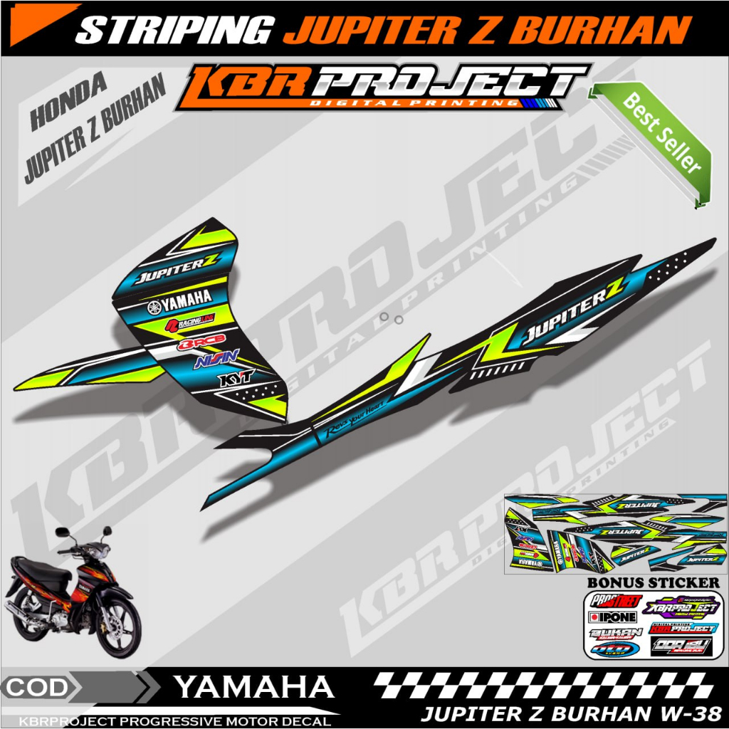 Jual JUPITER Z BURHAN STIKER STRIPING PREMIUM MOTOR KEREN LIS VARIASI
