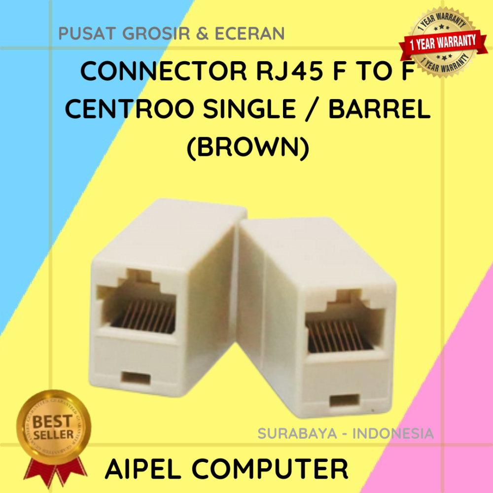Jual SINGLE CONNECTOR SAMBUNGAN RJ45 SINGLE BARREL BROWN | Shopee Indonesia