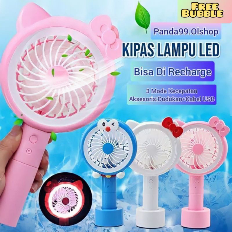 Jual Kipas mini led tangan usb portable charger / mini fan led light ...
