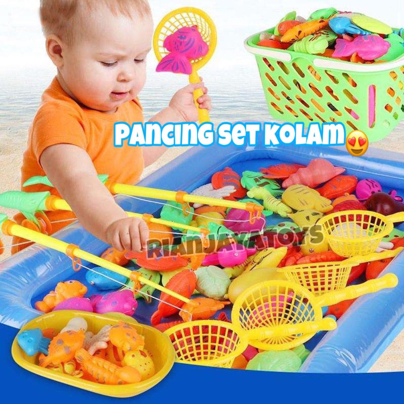 Jual mainan memancing ikansudah lengkap dengan kolam ikan dan peralatan ...