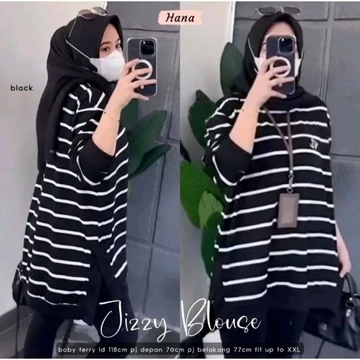 Luphi Blouse Linea Blouse Atasan Salur Blouse Garis