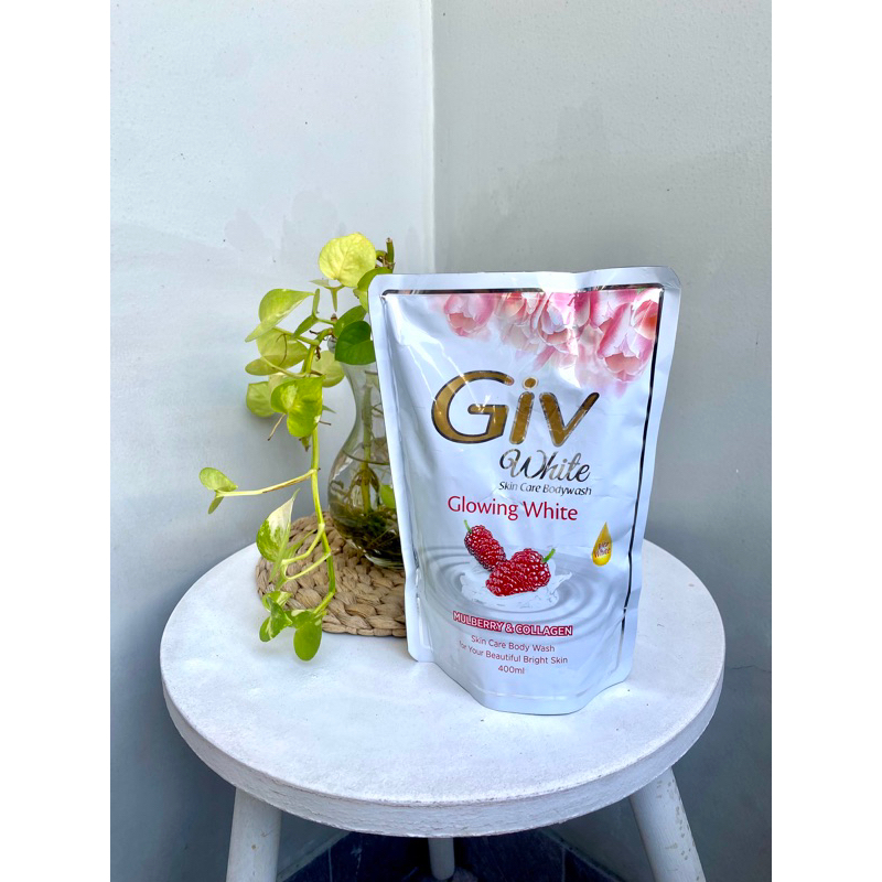 Jual Giv White Sabun Mandi Cair Mulberry Pouch 400ml | Shopee Indonesia