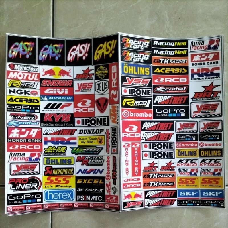 Jual Stiker racing soprt 1 lembar bahan graftac vynil | Shopee Indonesia