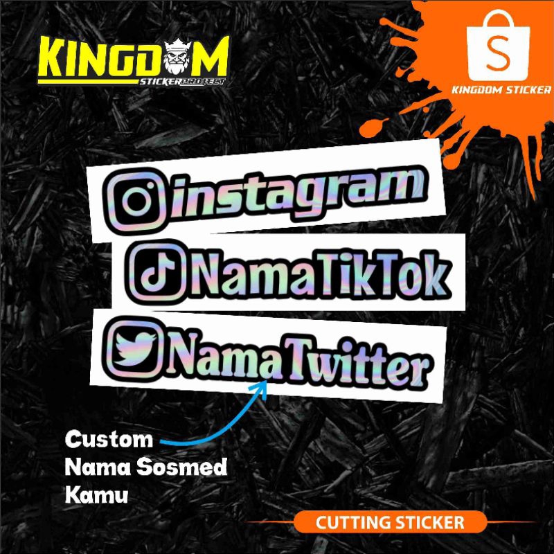 Jual Stiker Nama SOSMED Cutting Sticker Nama Custom | Shopee Indonesia