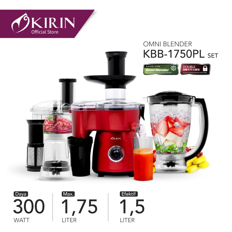 Jual KIRIN Blender Juicer Chopper Set KBB1750PLSET Shopee Indonesia