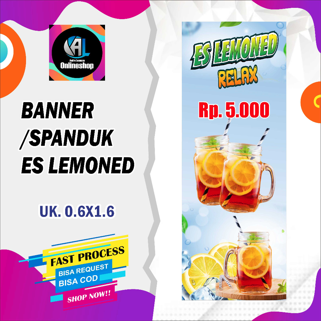 Jual Spanduk Banner Minuman Viral Es Lemoned Relax | Shopee Indonesia