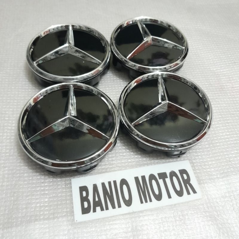 Jual Dop Roda Tutup Velg Mobil Mercy Mercedes Benz Hitam Chrome Harga Satuan Biji Shopee