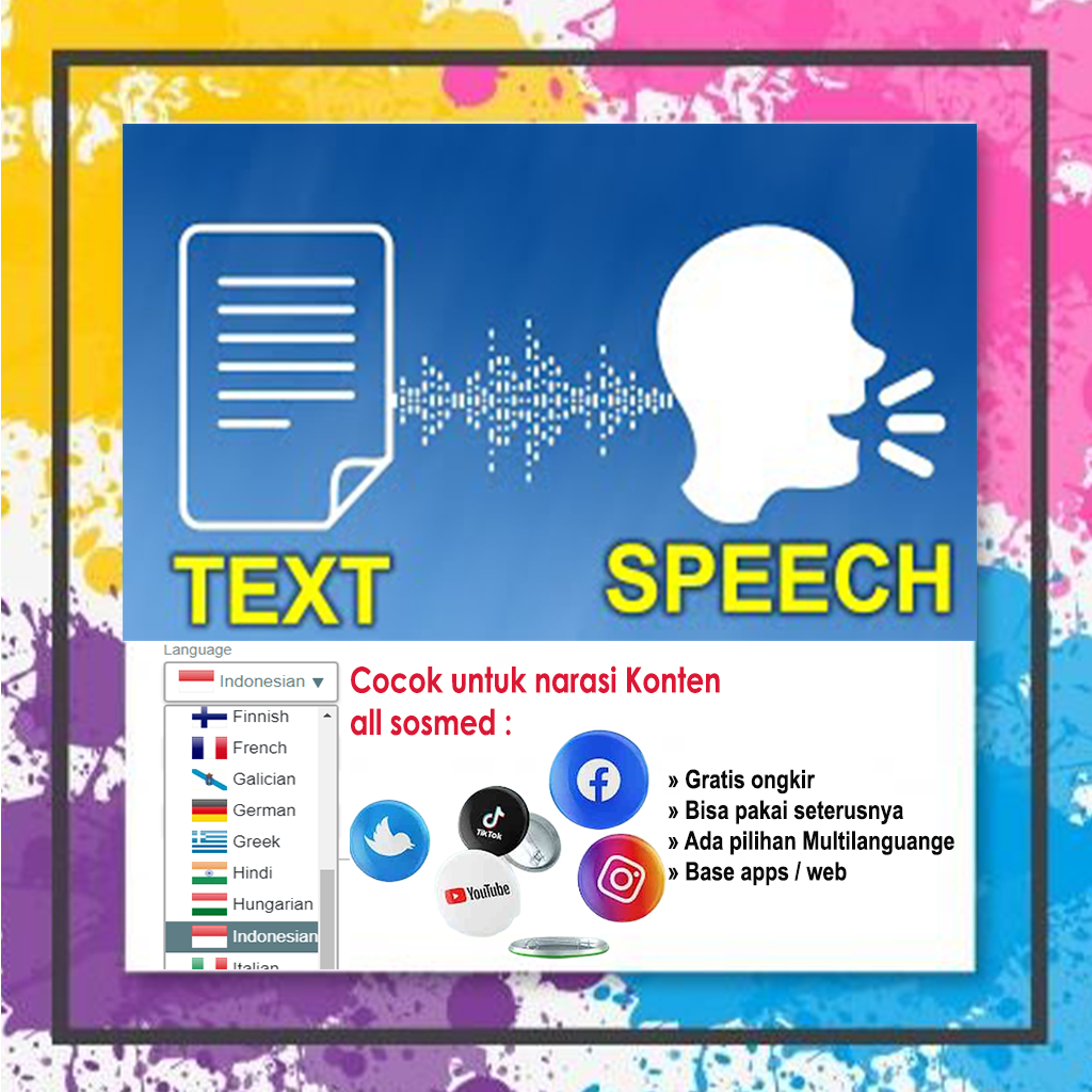 Jual software text to speech indonesia multi language tools youtube