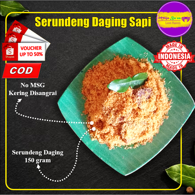 Jual Dendeng Ragi Serundeng Abon Daging Sapi Kelapa Parut Abon 150 gr