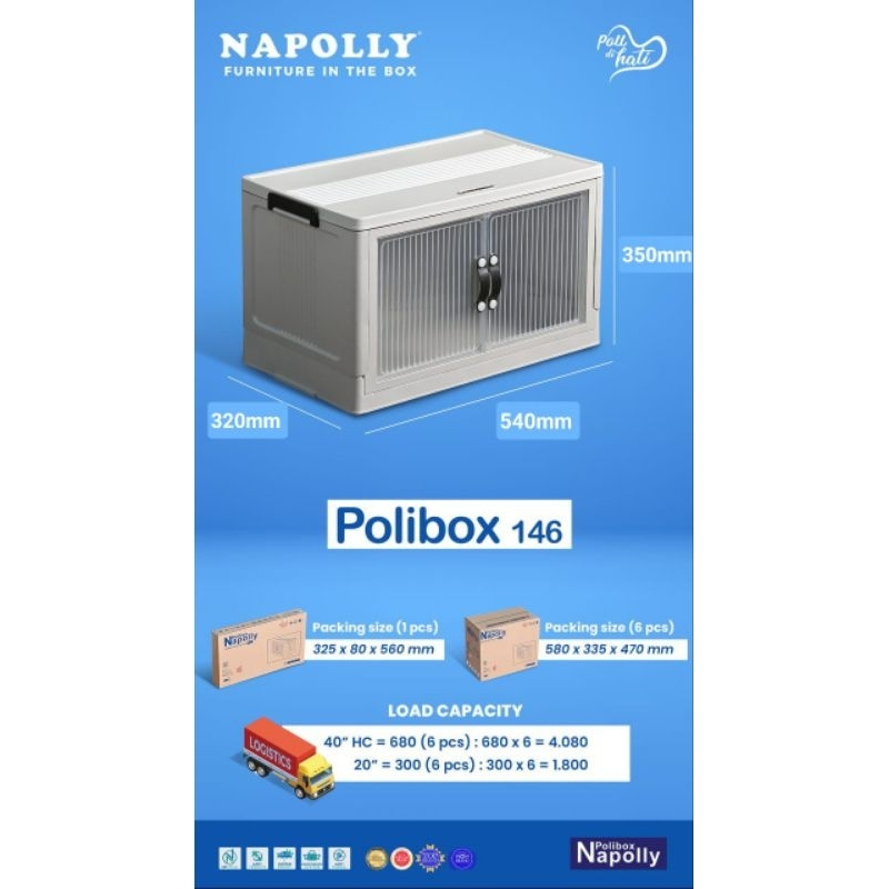 Jual LEMARI PLASTIK POLIBOX TUMPUK SERBAGUNA SUSUN 1 Container Box ...