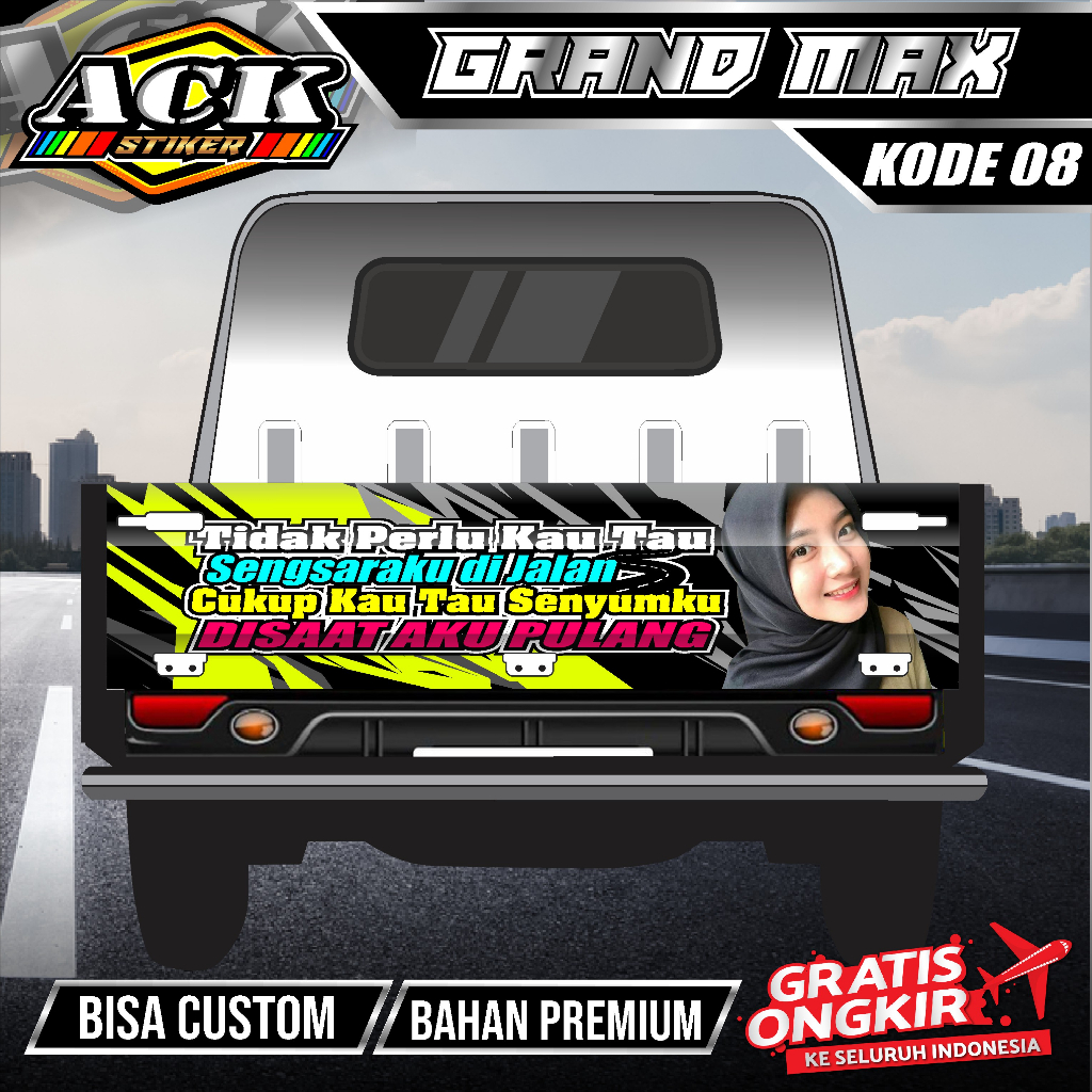 Jual STIKER GRANDMAX PICK UP / STICKER BAK BELAKANG MOBIL GRANMAX ...