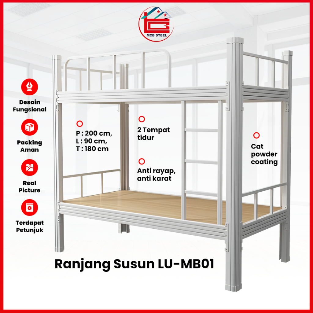 Jual Ranjang Susun Besi Lu Mb01 Multifungsi Tempat Tidur Tingkat 2