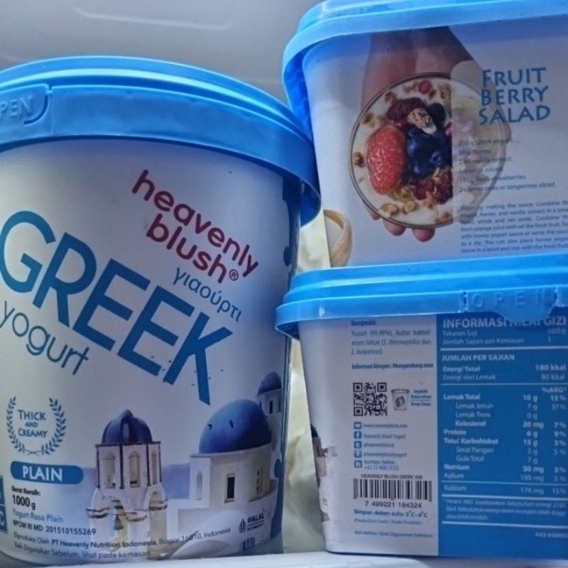 Jual heavenly blush greek yoghurt plain lacte dessert / probiotik