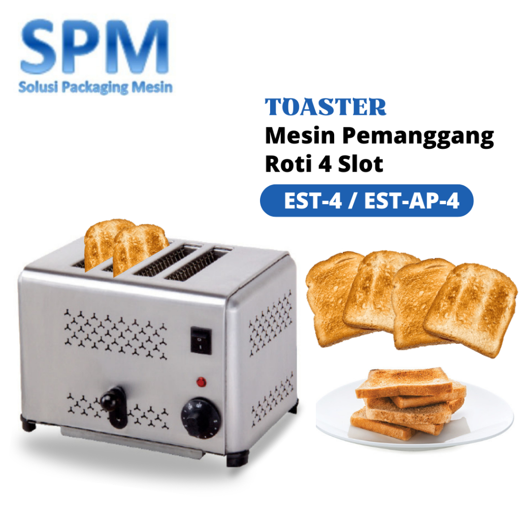 Jual toaster roti 4 slot toaster manual dan otomatis EST4 ESTAP4