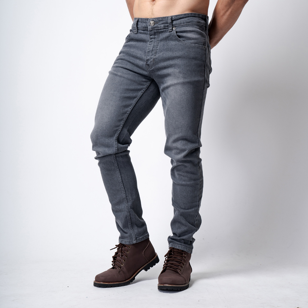 Jual Vengoz Celana Jeans Pria Slim Fit Premium Stone Grey Shopee