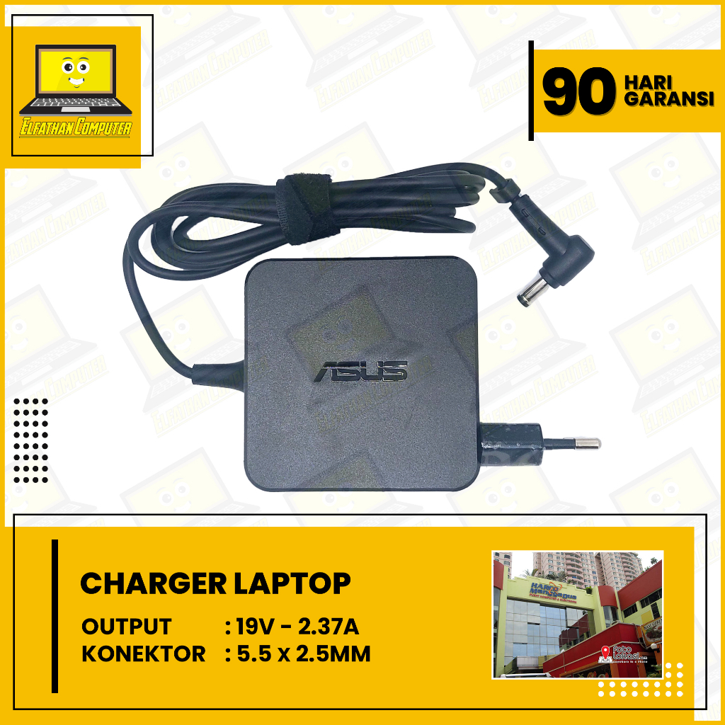 Jual Charger Carger Laptop Asus X455l A455l A45v A46v 45watt 5 5x2 5mm Shopee Indonesia