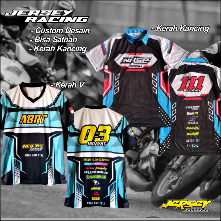 Jual Jersey Printing Racing Balap Kerah ( Custom Nama - Nomer ...