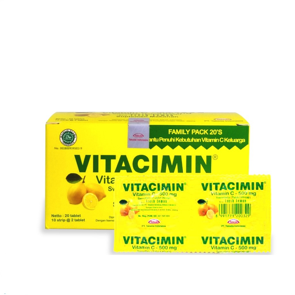 Jual Vitacimin Rasa Lemon 5 Strip 10 Tablet Membantu Menjaga Daya