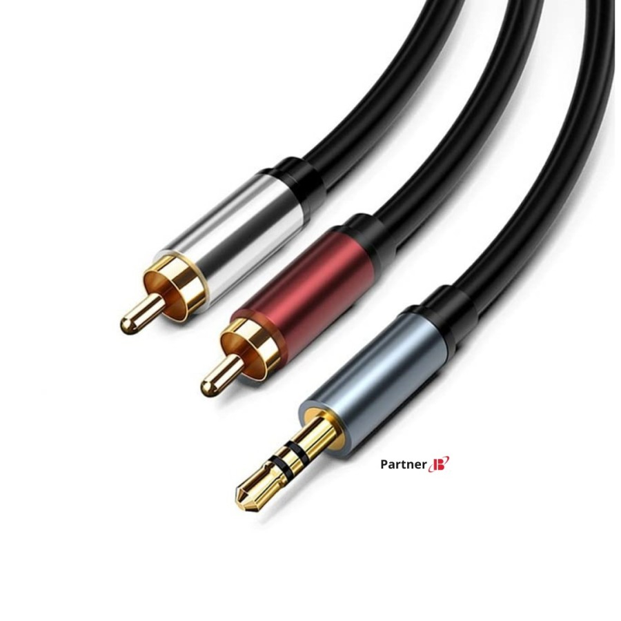 Jual Kabel Audio Aux to 2 RCA 3.5mm Stereo TRS to RCA Gold Plated 1,5M ...