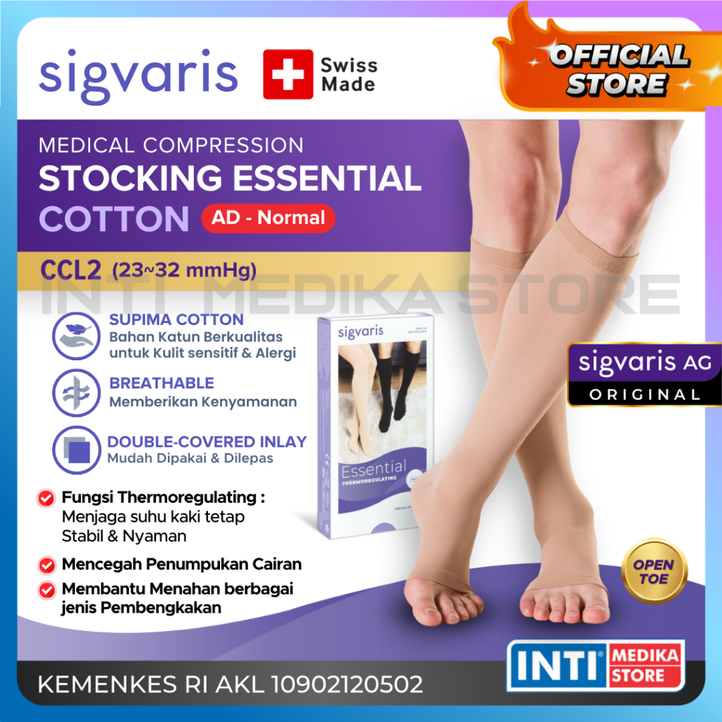 Jual SIGVARIS - Compression Stocking COTTON CCL2 Open Toes | Stoking ...