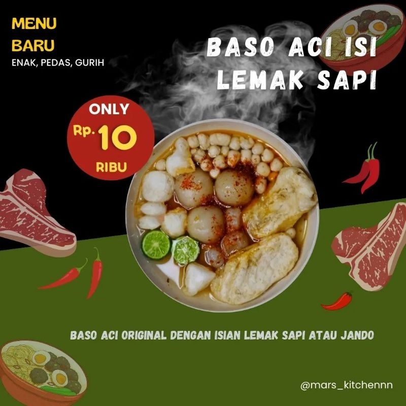 Jual Baso Aci Original Isi Lemak Sapi Baso Aci Jando Tetelan Sapi Marskitchen Shopee Indonesia