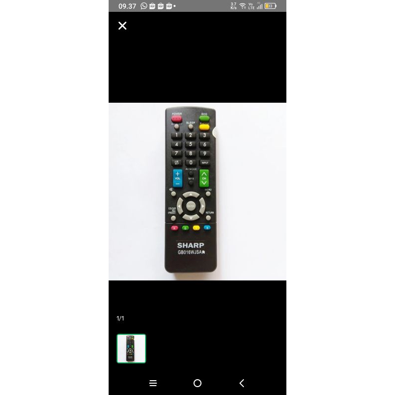 Jual Remote Tv Sharp LED/LCD /Tv Sharp AQUOS Analog dan Digital Bukan