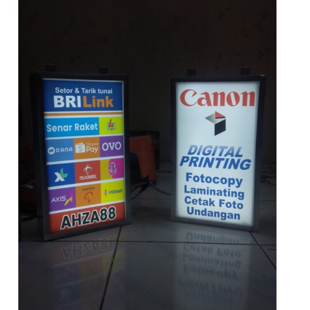 Jual Neon Box Canon Fotocopy Neon Box Plang Toko Plang Usaha Neon Box Plus Lampu Nyala Depan