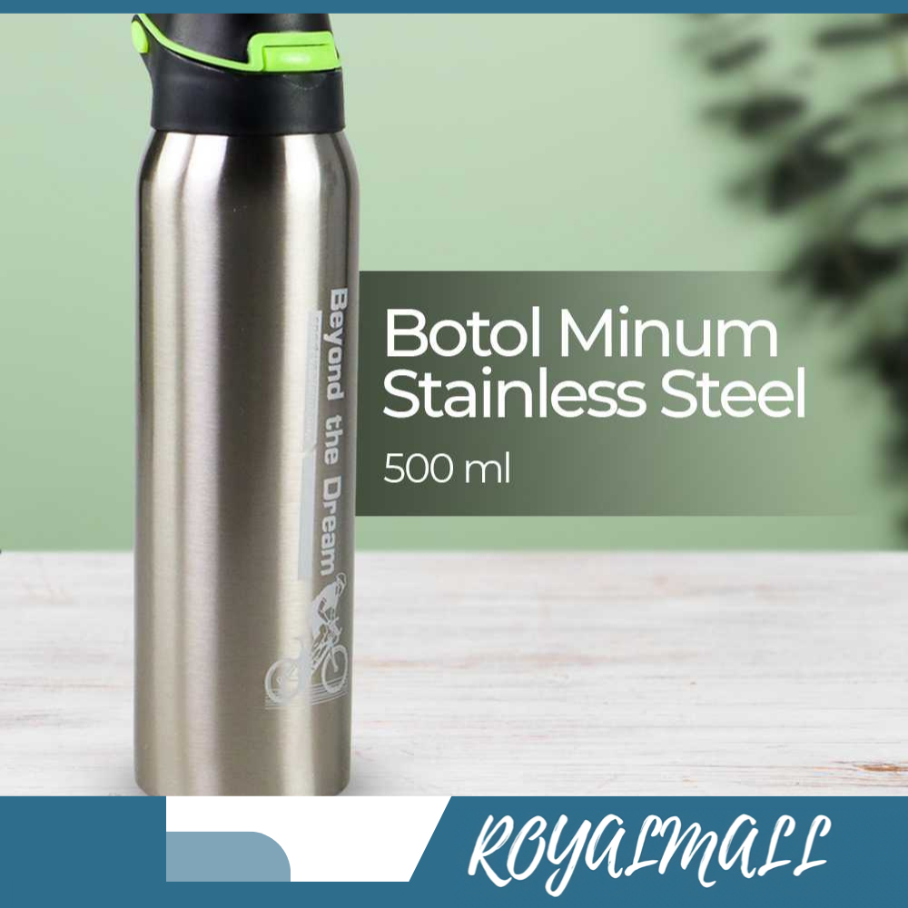 Jual Botol Minum Termos Stainless Steel Drink Water Panas Dingin 500ml Premium Sedotan Botol 5094