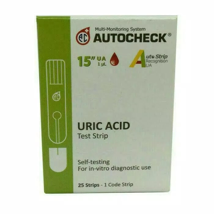 Jual Strip Asam Urat Autocheck Uric Acid Box Isi 25 Strip | Shopee ...