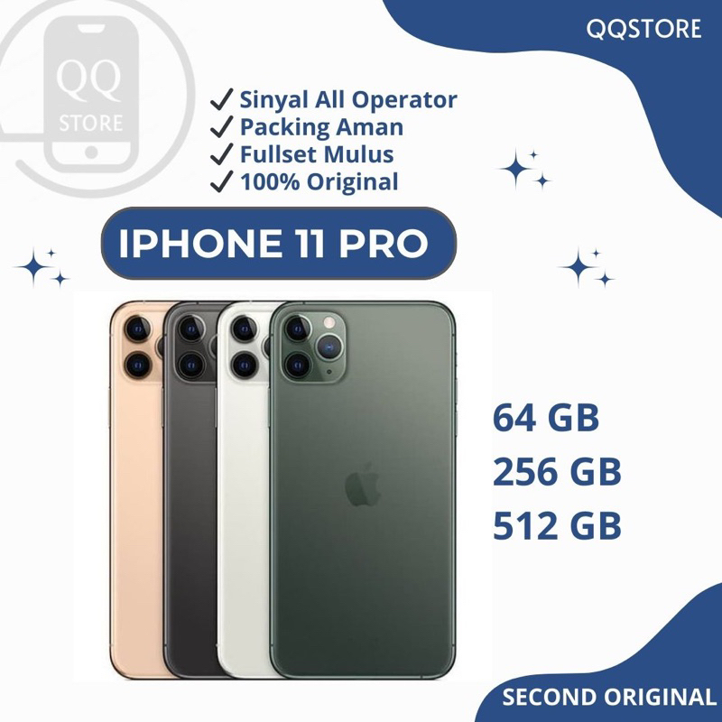 Jual iPhone 11 Pro 64GB/256GB/512GB Bekas Original 100% MULUS FULLSET