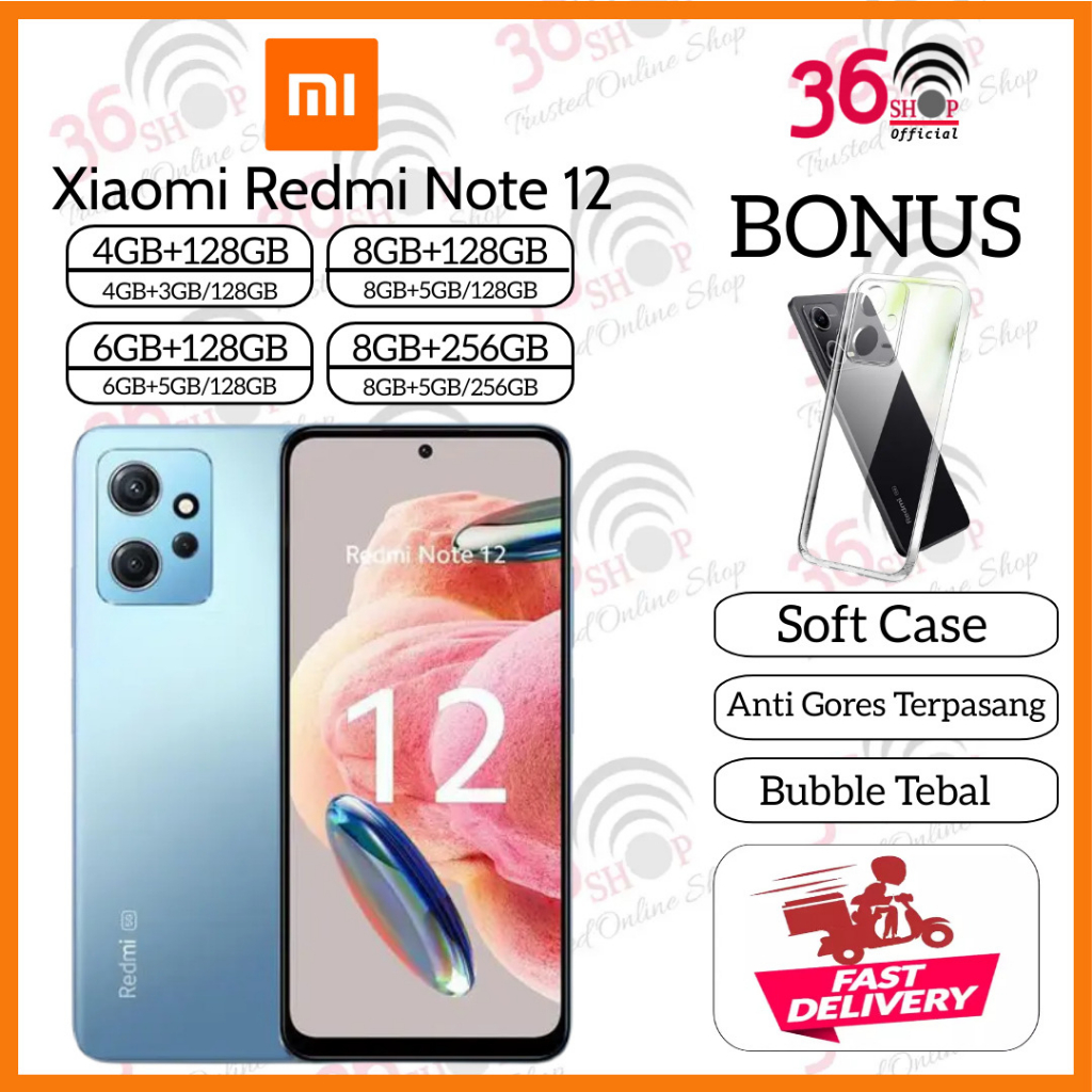 Jual Xiaomi Redmi Note 12 [4GB+3GB/128GB] [6GB+5GB/128GB] [8GB+5GB ...