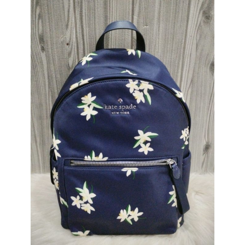 Jual Kate Spade Chelsea Orange Toss Medium Backpack Navy  display picture 3